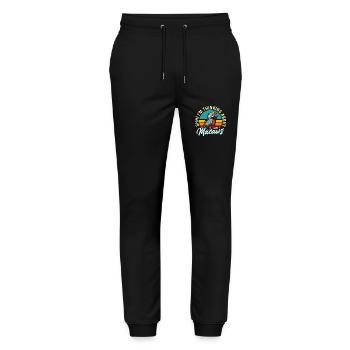 Macaw Bird Shh I'm Thinking About Parrot Macaw - Stanley/Stella Mover Unisex Organic Jogging Trousers - black - Front - Marisol (170cm) & Nik (191cm)