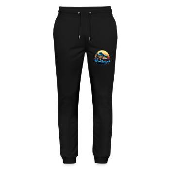 Barsch-Fisch - Stanley/Stella Unisex Bio Jogginghose Mover  - Schwarz - Vorne - Marisol (170cm) & Nik (191cm)