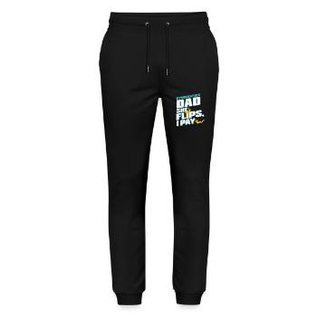 Turnen Papa Unterstützung Mit Stolz - Stanley/Stella Unisex Bio Jogginghose Mover  - Schwarz - Vorne - Marisol (170cm) & Nik (191cm)