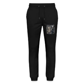 Memento Mori Tempus Fugit Skeleton Stoic - Stanley/Stella Mover Unisex Organic Jogging Trousers - black - Front - Marisol (170cm) & Nik (191cm)