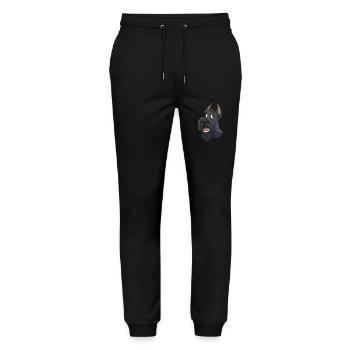 Scottish Terrier | Cartoon Artwork - Stanley/Stella Mover Unisex Organic Jogging Trousers - black - Front - Marisol (170cm) & Nik (191cm)