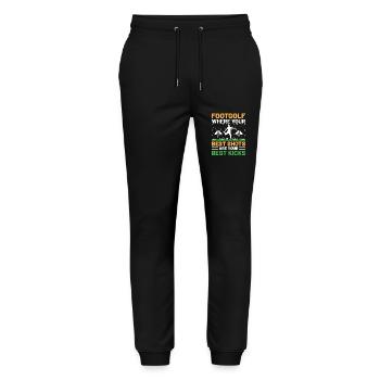 Footgolf Player Foot Golf Footgolfers Foot spielen - Stanley/Stella Unisex Bio Jogginghose Mover  - Schwarz - Vorne - Marisol (170cm) & Nik (191cm)