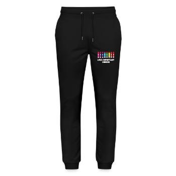 Bingo Player Life's Important - Stanley/Stella Unisex Bio Jogginghose Mover  - Schwarz - Vorne - Marisol (170cm) & Nik (191cm)