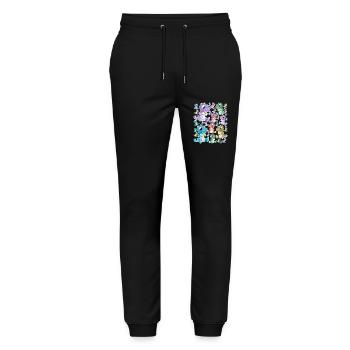 Dino Dinos Dinosaur Dragon Dragon Kids Child - Stanley/Stella Mover Unisex Organic Jogging Trousers - black - Front - Marisol (170cm) & Nik (191cm)