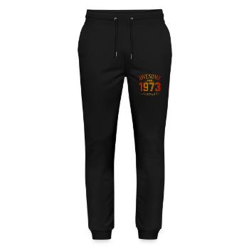 January 1973 - Geburtstag im Januar Awesome - Stanley/Stella Unisex Bio Jogginghose Mover  - Schwarz - Vorne - Marisol (170cm) & Nik (191cm)