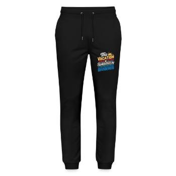 Lustige Dividende Investor Urlaub gesponsert - Stanley/Stella Unisex Bio Jogginghose Mover  - Schwarz - Vorne - Marisol (170cm) & Nik (191cm)