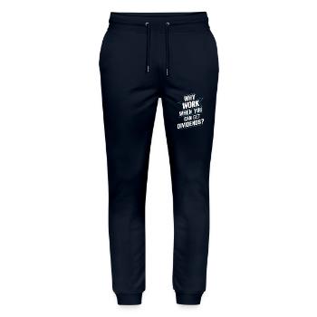 Lustige finanzielle Unabhängigkeit von Dividendeninvestoren - Stanley/Stella Unisex Bio Jogginghose Mover  - Navy - Vorne - Marisol (170cm) & Nik (191cm)