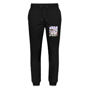 Unicorns Unicorn Mythical Animal Love Heart Valentine - Stanley/Stella Mover Unisex Organic Jogging Trousers - black - Front - Marisol (170cm) & Nik (191cm)
