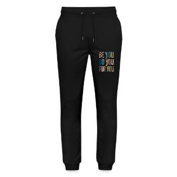 Be You Do You For You Inspiration - Stanley/Stella Mover Unisex Organic Jogging Trousers - black - Front - Marisol (170cm) & Nik (191cm)