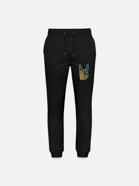 Min far klipper håndtegnsgrafik - Stanley/Stella Mover økologiske unisex joggingbukser - sort