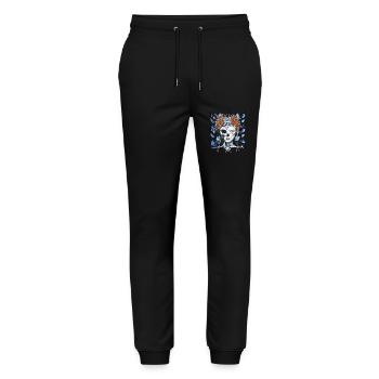 Crâne Papillons Crâne Crâne Crâne - Pantalon de jogging bio MOVER Stanley/Stella unisexe - noir - Devant - Marisol (170cm) & Nik (191cm)