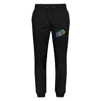 Hot Dog Adult Tie Dye 90s Retro - Stanley/Stella Mover Unisex Organic Jogging Trousers - black - Front - Marisol (170cm) & Nik (191cm)