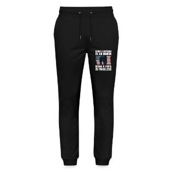 Being a Veteran is an honor being a papa is price - Stanley/Stella Mover Unisex Organic Jogging Trousers - black - Front - Marisol (170cm) & Nik (191cm)