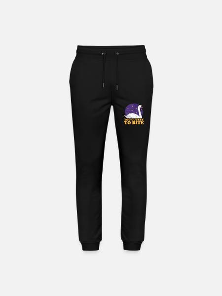 Swan Lover Swans Gift - Stanley/Stella Mover Unisex Organic Jogging Trousers - black