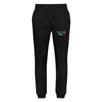 1969 Birthday Vintage - Stanley/Stella Mover Unisex Organic Jogging Trousers - black - Front - Marisol (170cm) & Nik (191cm)