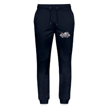 REBEL HEART - Stanley/Stella Mover Unisex Organic Jogging Trousers - navy - Front - Marisol (170cm) & Nik (191cm)