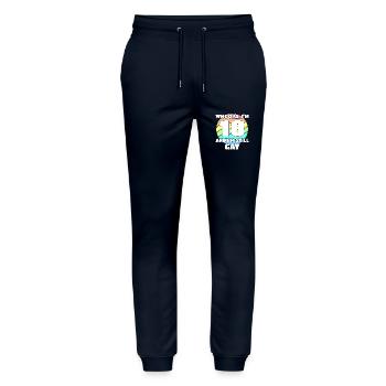 Funny Gay Pride - 18th Birthday 18 BDay Lesbian - Stanley/Stella Mover Unisex Organic Jogging Trousers - navy - Front - Marisol (170cm) & Nik (191cm)