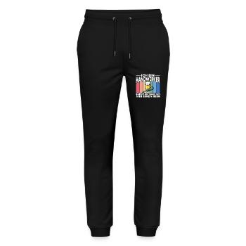 I'm a craftsman, so I'm screwing myself a - Stanley/Stella Mover Unisex Organic Jogging Trousers - black - Front - Marisol (170cm) & Nik (191cm)