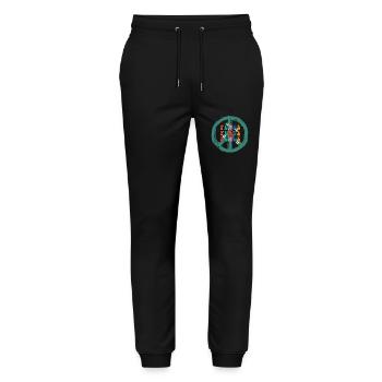 Design hippie des années 60 - Pantalon de jogging bio MOVER Stanley/Stella unisexe - noir - Devant - Marisol (170cm) & Nik (191cm)