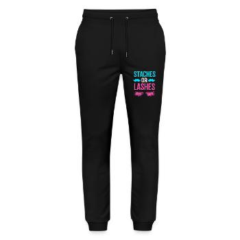 Gender Reveal Babyshower - Stanley/Stella Unisex Bio Jogginghose Mover  - Schwarz - Vorne - Marisol (170cm) & Nik (191cm)