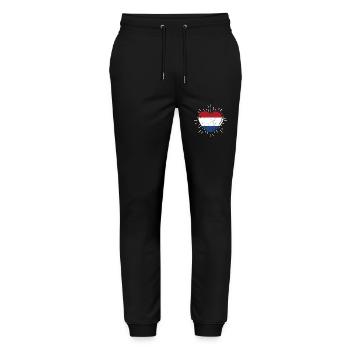 Netherlands Netherlands Holland - Stanley/Stella Mover Unisex Organic Jogging Trousers - black - Front - Marisol (170cm) & Nik (191cm)