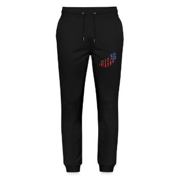Hot-dog Adulte Drapeau américain - Pantalon de jogging bio MOVER Stanley/Stella unisexe - noir - Devant - Marisol (170cm) & Nik (191cm)