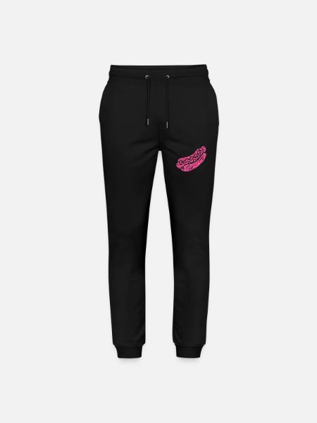 Hot Dog Adult Pink Diamonds - Stanley/Stella Mover Unisex Organic Jogging Trousers - black
