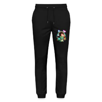 Rainbow Dragon Dragon Mythical Creature Child - Stanley/Stella Mover Unisex Organic Jogging Trousers - black - Front - Marisol (170cm) & Nik (191cm)