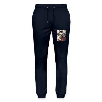 Samurai Cat Kawaii Japanische Ninja Katze - Stanley/Stella Unisex Bio Jogginghose Mover  - Navy - Vorne - Marisol (170cm) & Nik (191cm)
