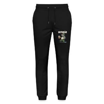 Bayern Bär Oktober Mass Bier Bierzelt Lustig - Stanley/Stella Unisex Bio Jogginghose Mover  - Schwarz - Vorne - Marisol (170cm) & Nik (191cm)