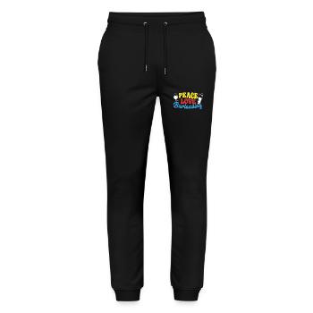 Bartender Mixologist Girl Peace - Stanley/Stella Unisex Bio Jogginghose Mover  - Schwarz - Vorne - Marisol (170cm) & Nik (191cm)