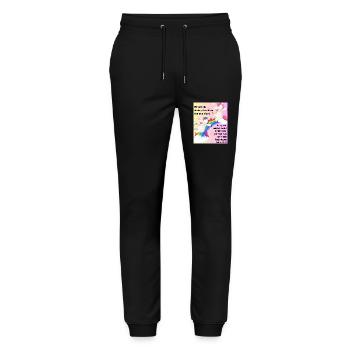 einhorn - Stanley/Stella Unisex Bio Jogginghose Mover  - Schwarz - Vorne - Marisol (170cm) & Nik (191cm)