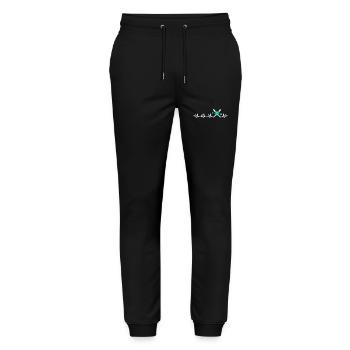 Baseball Softball Mom Heartbeat Baseball - Stanley/Stella Mover Unisex Organic Jogging Trousers - black - Front - Marisol (170cm) & Nik (191cm)