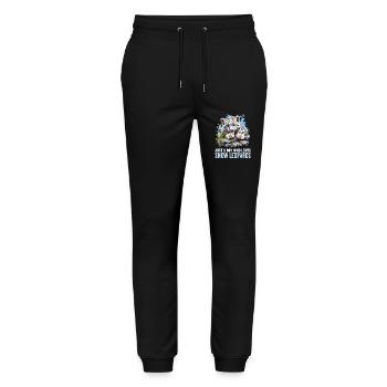 Snow Leopard Schneeleoparden Schneeleopard - Stanley/Stella Unisex Bio Jogginghose Mover  - Schwarz - Vorne - Marisol (170cm) & Nik (191cm)