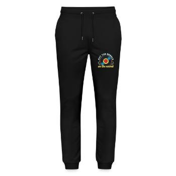 Les disques vinyles mettent l’aiguille sur le lecteur de vinyle - Pantalon de jogging bio MOVER Stanley/Stella unisexe - noir - Devant - Marisol (170cm) & Nik (191cm)