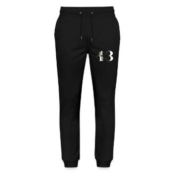 Number 43 Floral Green - 43rd Floral Birthday - Stanley/Stella Mover Unisex Organic Jogging Trousers - black - Front - Marisol (170cm) & Nik (191cm)