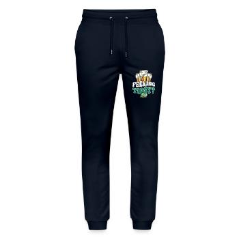 Sentiment de mixologue barman - Pantalon de jogging bio MOVER Stanley/Stella unisexe - marine - Devant - Marisol (170cm) & Nik (191cm)