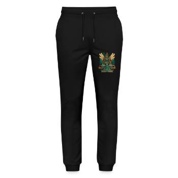 Dieu maya mythologie maya Ek Chuah Oeuvre - Pantalon de jogging bio MOVER Stanley/Stella unisexe - noir - Devant - Marisol (170cm) & Nik (191cm)