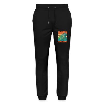 Dad Father Dino Dinosaur Papasaurus - Stanley/Stella Mover Unisex Organic Jogging Trousers - black - Front - Marisol (170cm) & Nik (191cm)