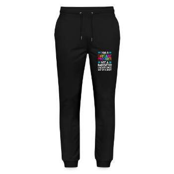 Daycare Center Education Educator Educator - Stanley/Stella Mover Unisex Organic Jogging Trousers - black - Front - Marisol (170cm) & Nik (191cm)