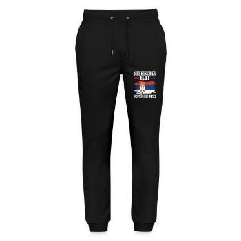 Serbe Serbe Allemagne Serbie - Pantalon de jogging bio MOVER Stanley/Stella unisexe - noir - Devant - Marisol (170cm) & Nik (191cm)