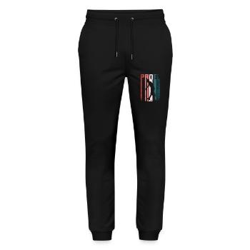 Retro Vintage Padel - Stanley/Stella Mover Unisex Organic Jogging Trousers - black - Front - Marisol (170cm) & Nik (191cm)