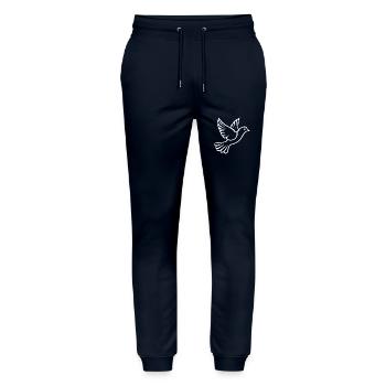 Taube - Stanley/Stella Unisex Bio Jogginghose Mover  - Navy - Vorne - Marisol (170cm) & Nik (191cm)