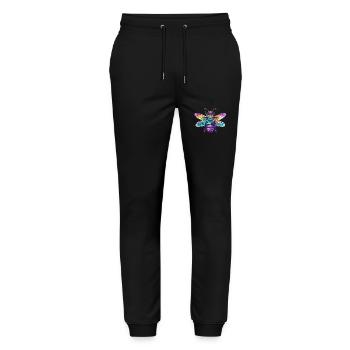 Colorful bee with rainbow wings - Stanley/Stella Mover Unisex Organic Jogging Trousers - black - Front - Marisol (170cm) & Nik (191cm)