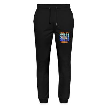 Maultier Maulesel Muli Mulis Maultiere Geschenk - Stanley/Stella Unisex Bio Jogginghose Mover  - Schwarz - Vorne - Marisol (170cm) & Nik (191cm)