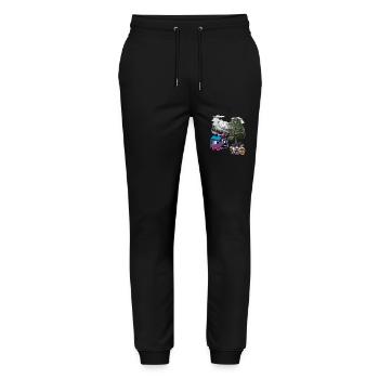Hexe Hexen Halloween Bauwagen - Stanley/Stella Unisex Bio Jogginghose Mover  - Schwarz - Vorne - Marisol (170cm) & Nik (191cm)