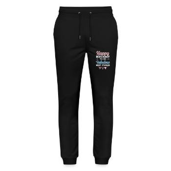 joyeux anniversaire mon ami - Pantalon de jogging bio MOVER Stanley/Stella unisexe - noir - Devant - Marisol (170cm) & Nik (191cm)