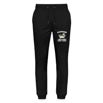 Cash Cow für einen Investor Anleger Sparer - Stanley/Stella Unisex Bio Jogginghose Mover  - Schwarz - Vorne - Marisol (170cm) & Nik (191cm)