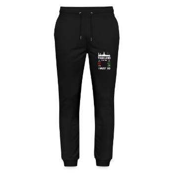 Thailand Thai Language - Stanley/Stella Mover Unisex Organic Jogging Trousers - black - Front - Marisol (170cm) & Nik (191cm)