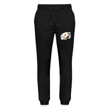 GRAISSE DE CHAT MENSONGE NUAGE - Pantalon de jogging bio MOVER Stanley/Stella unisexe - noir - Devant - Marisol (170cm) & Nik (191cm)